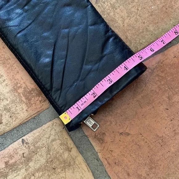 Studded Vintage Distressed Black Leather Jacket Women's Small - Picture 6 of 14